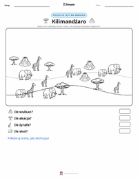 Podgląd drukowalnego arkusza ćwiczeń Kilimandżaro