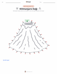 Kilimanjaro Dağı yazdırılabilir çalışma sayfası önizlemesi