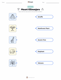 Mount Kilimanjaro printable worksheet for kids