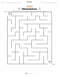 Kilimandscharo druckbare Arbeitsblatt Vorschau