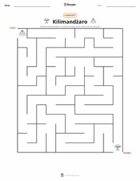 Podgląd drukowalnego arkusza ćwiczeń Kilimandżaro