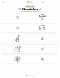 Kilimandscharo druckbare Arbeitsblatt Vorschau