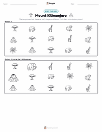 Mount Kilimanjaro printable worksheet preview