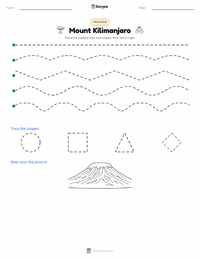 Mount Kilimanjaro printable worksheet preview