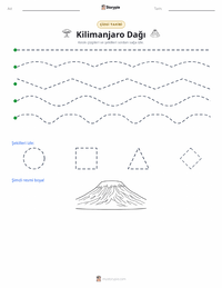 Kilimanjaro Dağı yazdırılabilir çalışma sayfası önizlemesi