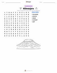 Kilimanjaro afdrukbare werkblad voorbeeld