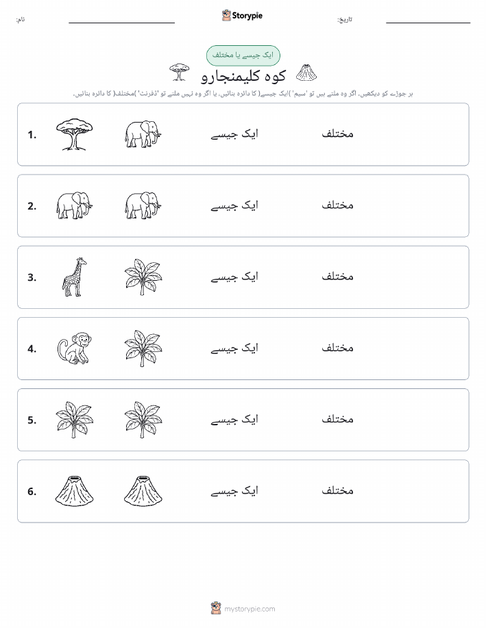 ایک جیسا یا مختلف