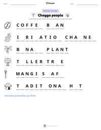 Chagga people printable worksheet preview