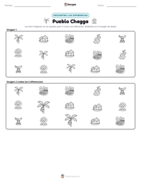 Vista previa de la hoja de trabajo imprimible de Pueblo Chagga