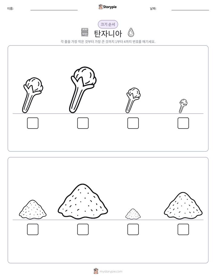 크기 순서