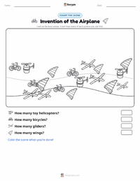 Invention of the Airplane printable worksheet preview