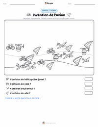 Aperçu de la feuille de travail imprimable Invention de l'avion