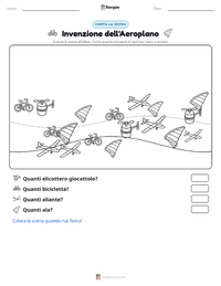 Anteprima della scheda stampabile di Invenzione dell'aeroplano