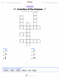 Invention of the Airplane printable worksheet preview
