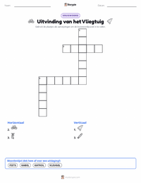Uitvinding van het vliegtuig afdrukbare werkblad voorbeeld