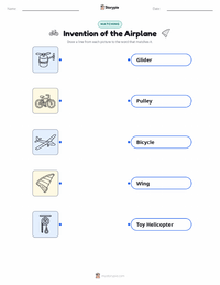 Invention of the Airplane printable worksheet for kids