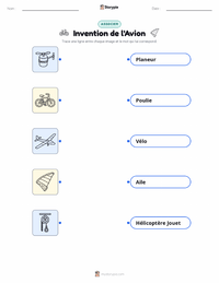 Feuille de travail imprimable Invention de l'avion pour les enfants
