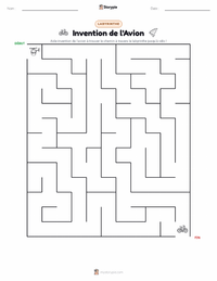 Aperçu de la feuille de travail imprimable Invention de l'avion