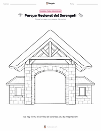 Página para colorear de Parque Nacional Serengueti para niños