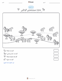 معاينة ورقة العمل القابلة للطباعة حديقة سيرينجيتي الوطنية