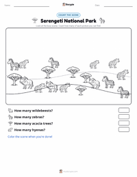 Serengeti National Park printable worksheet preview