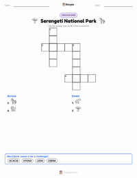 Serengeti National Park printable worksheet preview