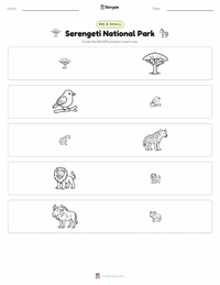 Serengeti National Park printable worksheet preview