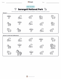 Serengeti National Park printable worksheet preview