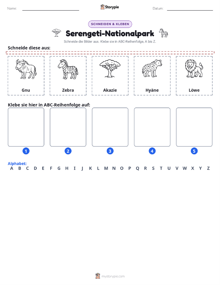 Schneiden & Einfügen Alphabet
