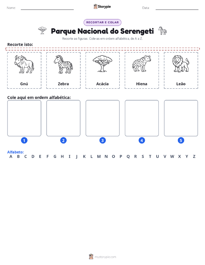 Recortar & Colar Alfabeto