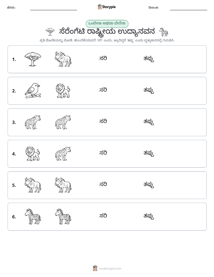 ಒಂದೇ ಅಥವಾ ವಿಭಿನ್ನ