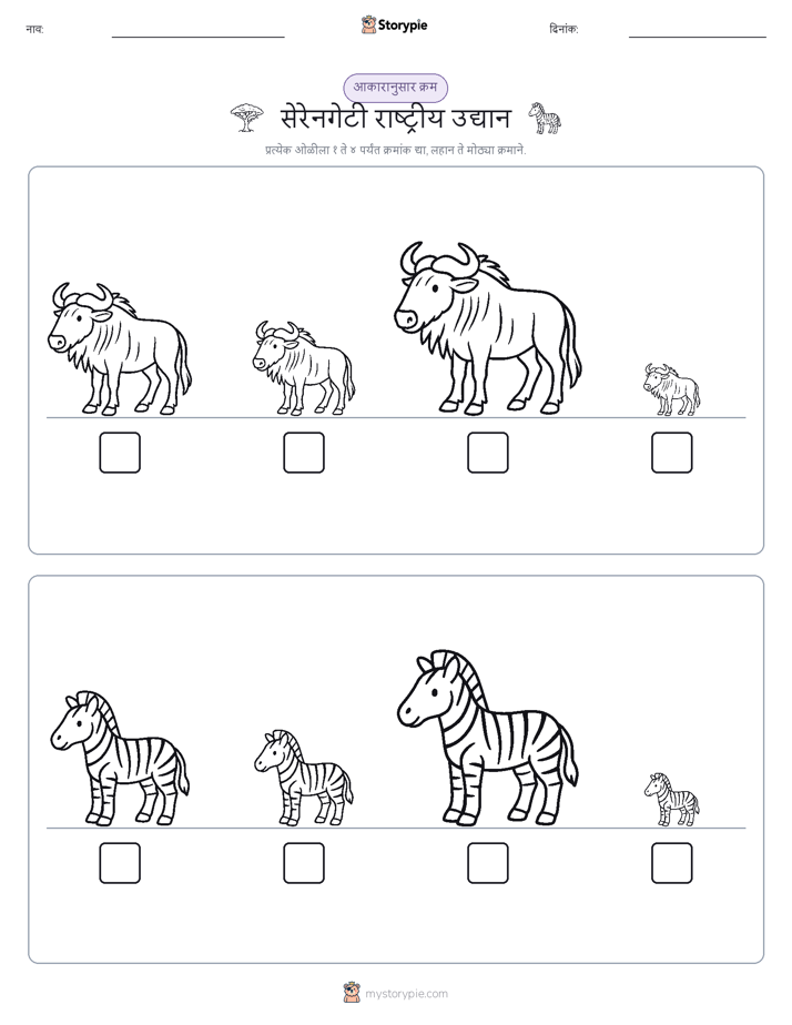 आकार क्रम