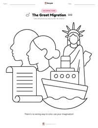 The Great Migration coloring page for kids