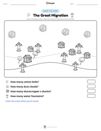 The Great Migration printable worksheet preview