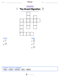 The Great Migration printable worksheet preview
