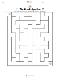 The Great Migration printable worksheet preview