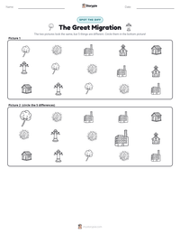 The Great Migration printable worksheet preview