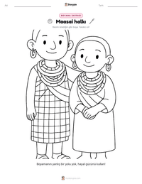 Maasai halkı yazdırılabilir çalışma sayfası önizlemesi