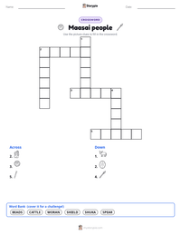 Maasai people printable worksheet preview