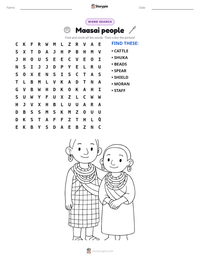Maasai people printable worksheet preview