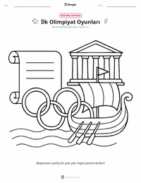 İlk Olimpiyat Oyunları çocuklar için boyama sayfası