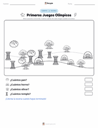 Vista previa de la hoja de trabajo imprimible de Primeros Juegos Olímpicos