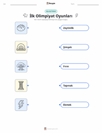 İlk Olimpiyat Oyunları çocuklar için yazdırılabilir çalışma sayfası