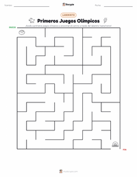 Vista previa de la hoja de trabajo imprimible de Primeros Juegos Olímpicos