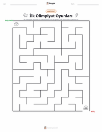 İlk Olimpiyat Oyunları yazdırılabilir çalışma sayfası önizlemesi