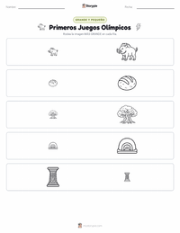 Vista previa de la hoja de trabajo imprimible de Primeros Juegos Olímpicos