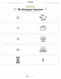 İlk Olimpiyat Oyunları yazdırılabilir çalışma sayfası önizlemesi