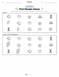 First Olympic Games printable worksheet preview