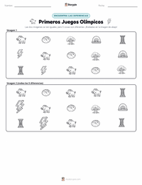 Vista previa de la hoja de trabajo imprimible de Primeros Juegos Olímpicos
