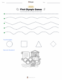 First Olympic Games printable worksheet preview